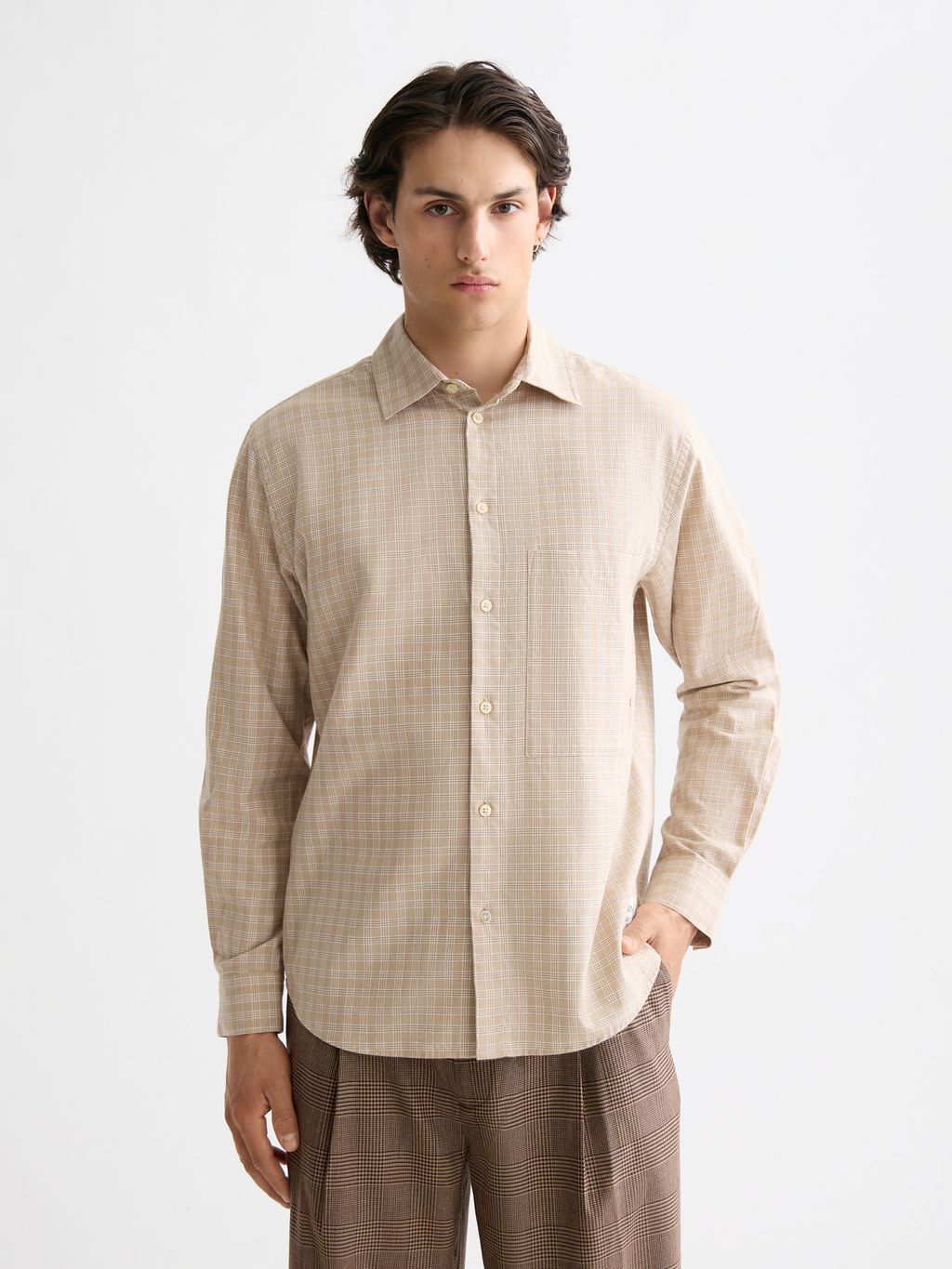 Lightweight flannel checked shirt