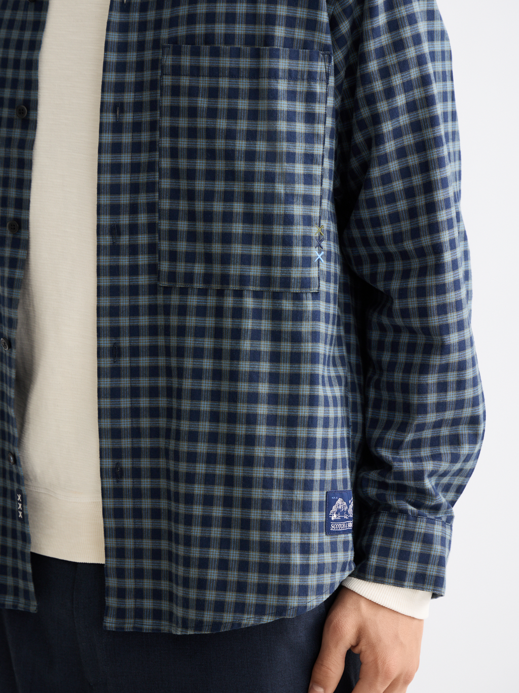 Lightweight flannel checked shirt