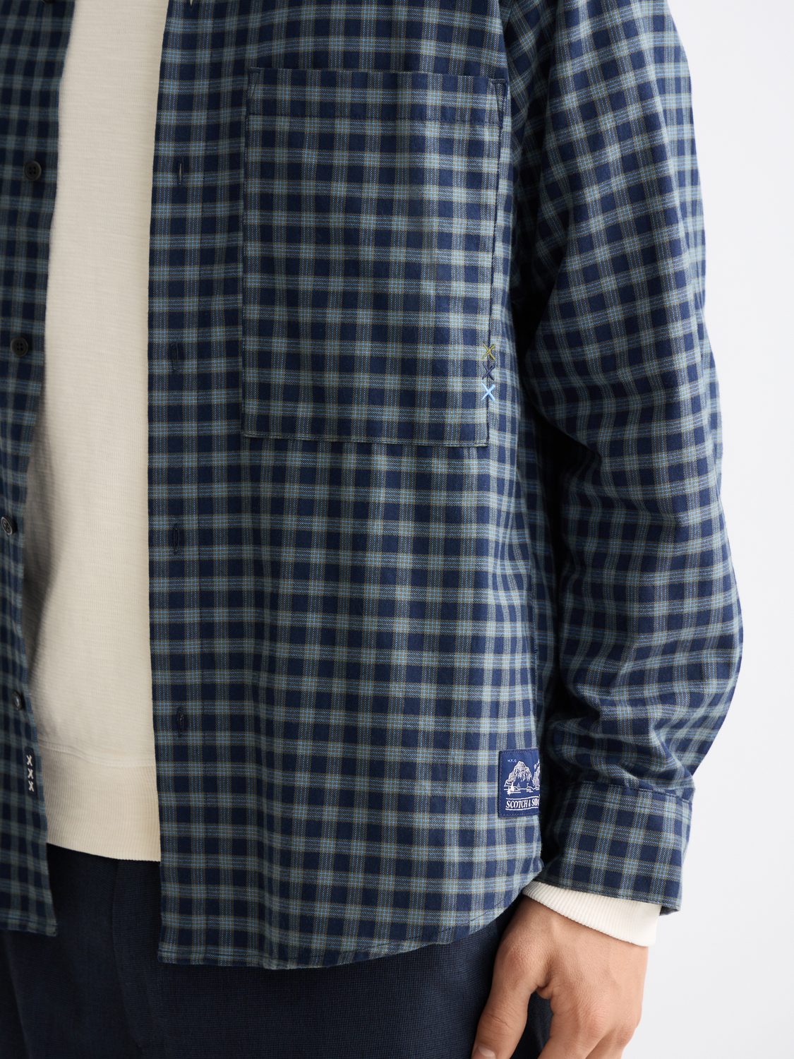 Lightweight flannel checked shirt