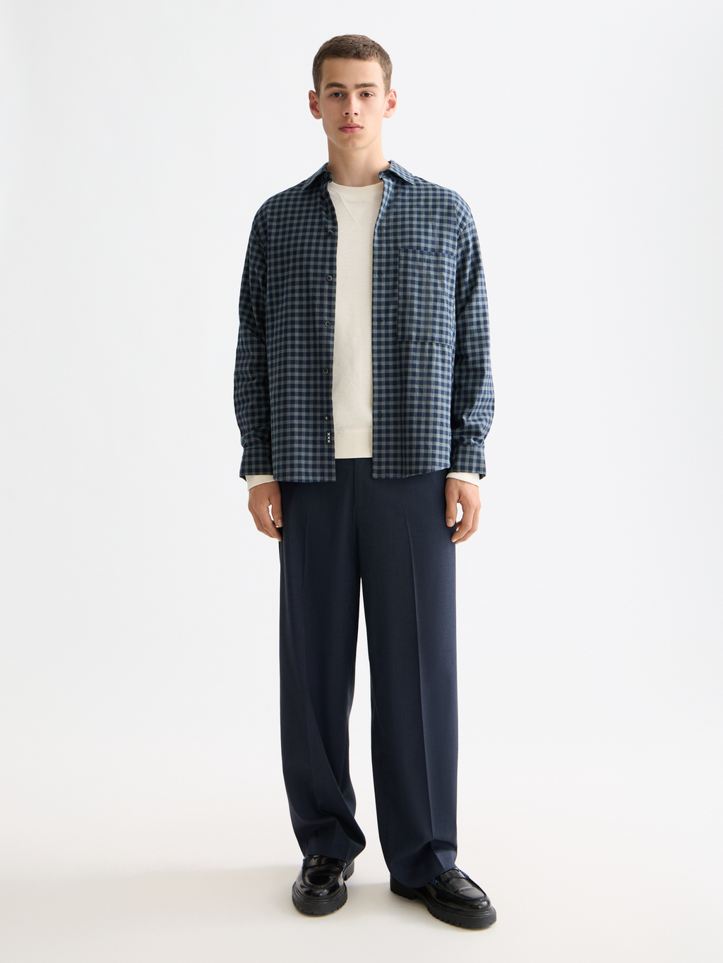 Lightweight flannel checked shirt