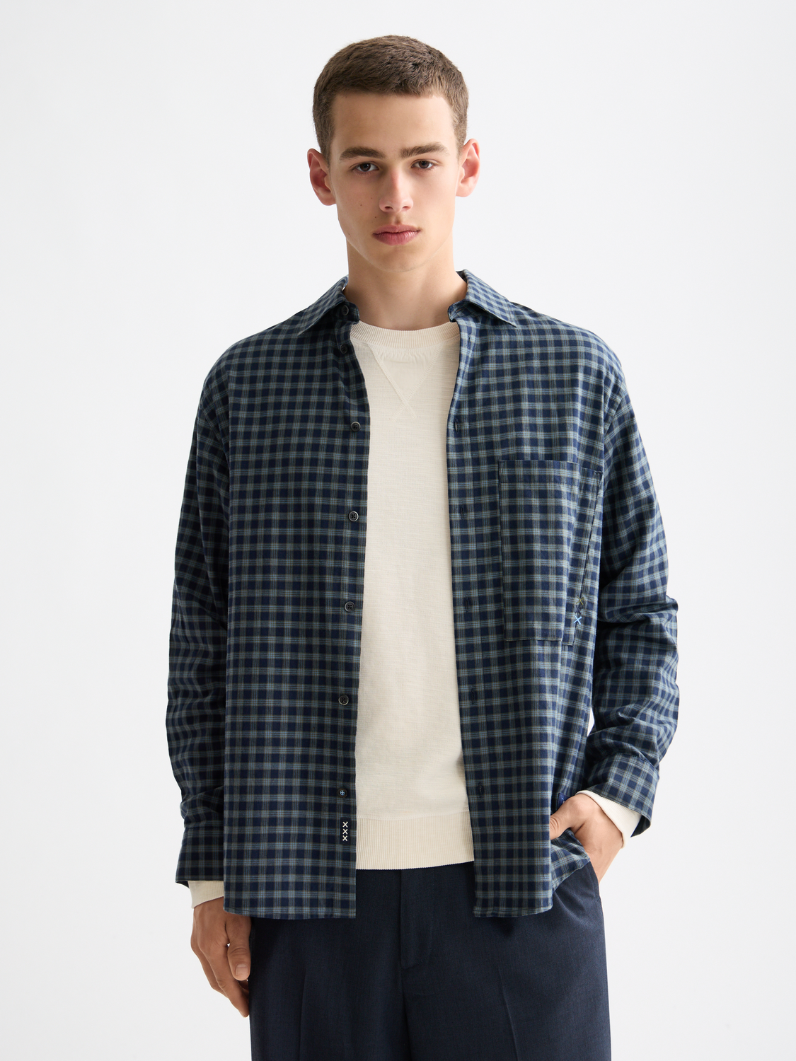 Lightweight flannel checked shirt