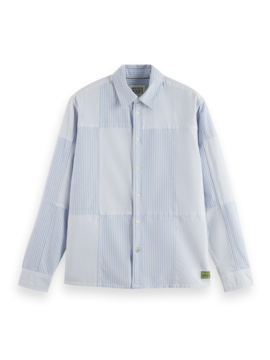 Patchwork relaxed oxford shirt