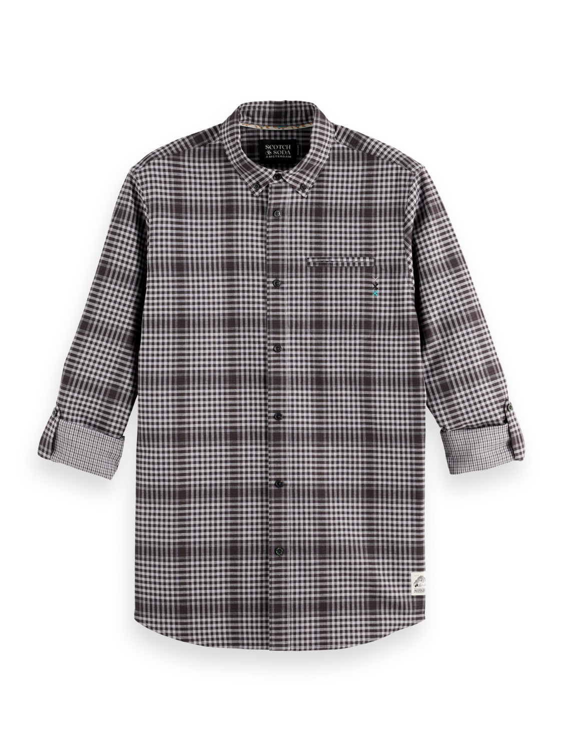 Shadow-check double-faced shirt