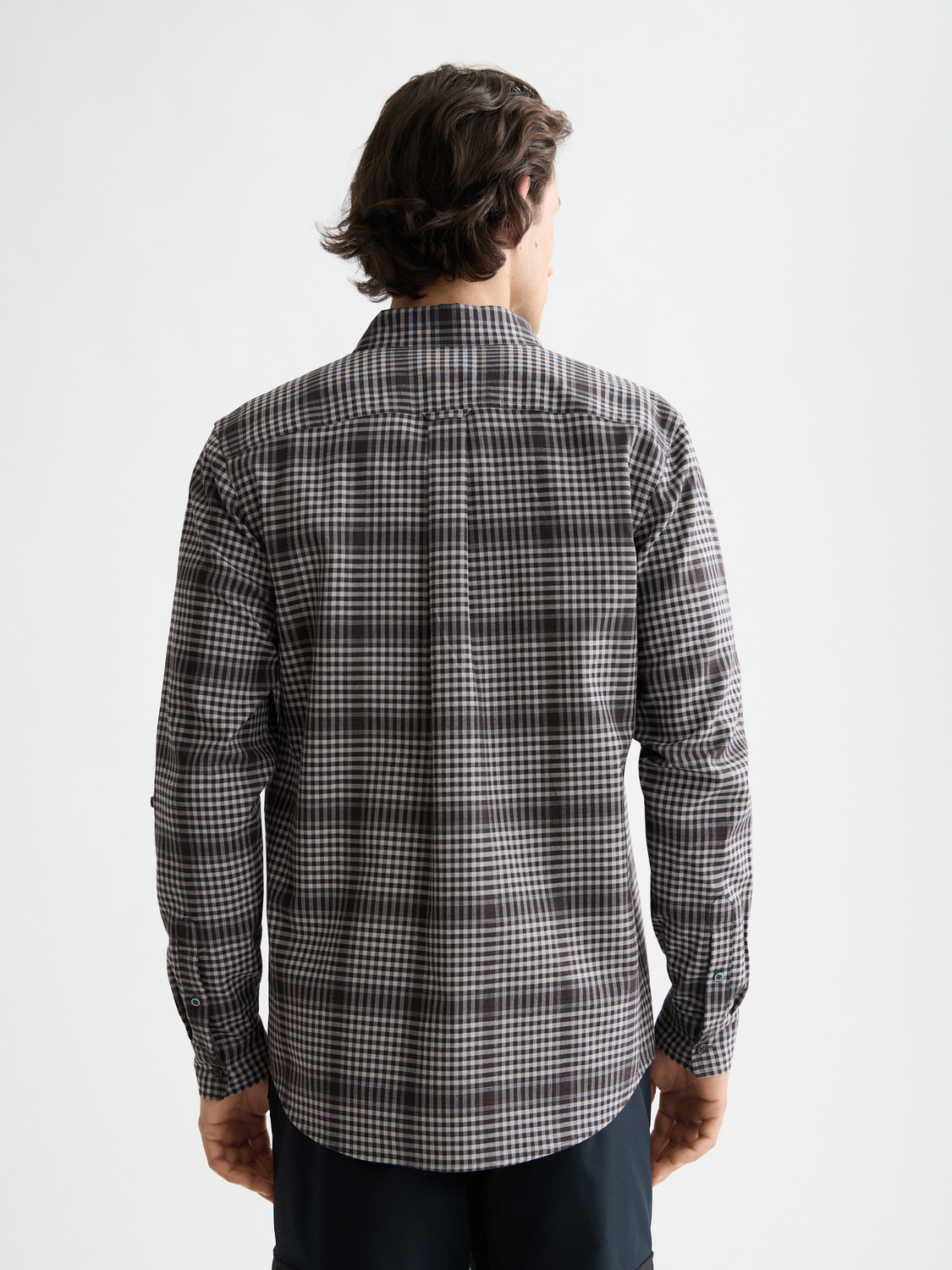 Shadow-check double-faced shirt