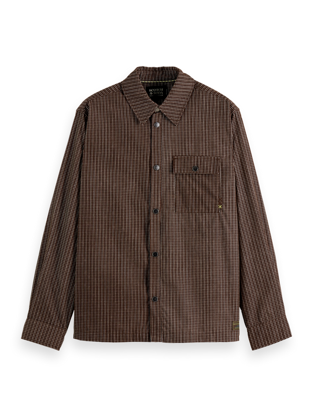 Micro-check structured shirt