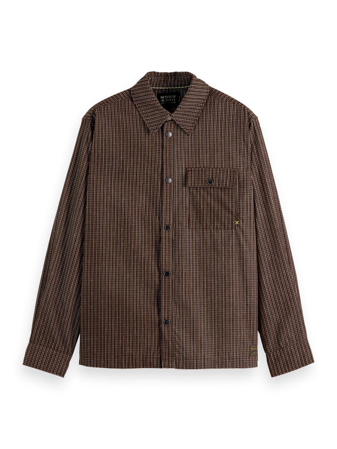 Micro-check structured shirt