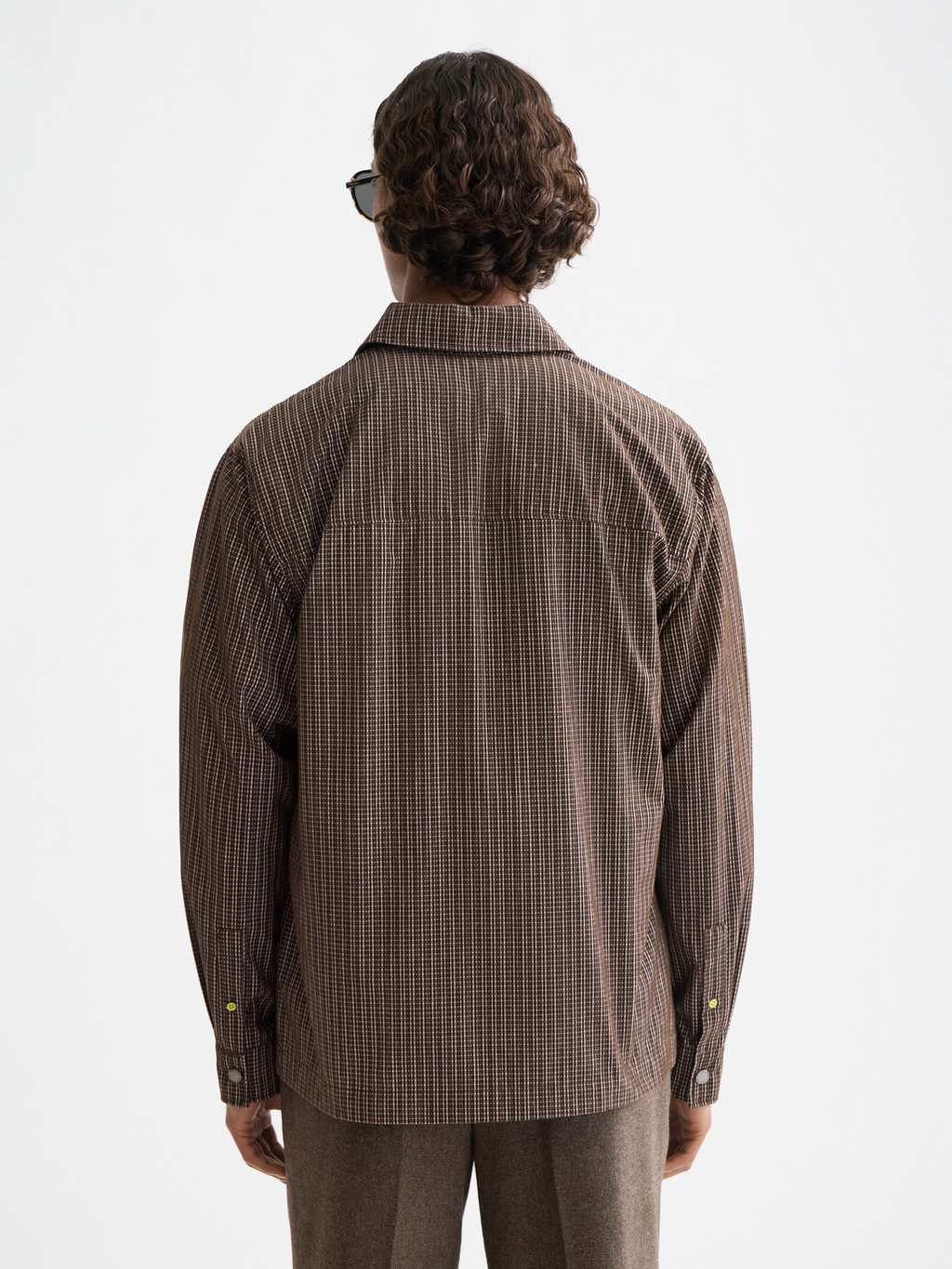 Micro-check structured shirt
