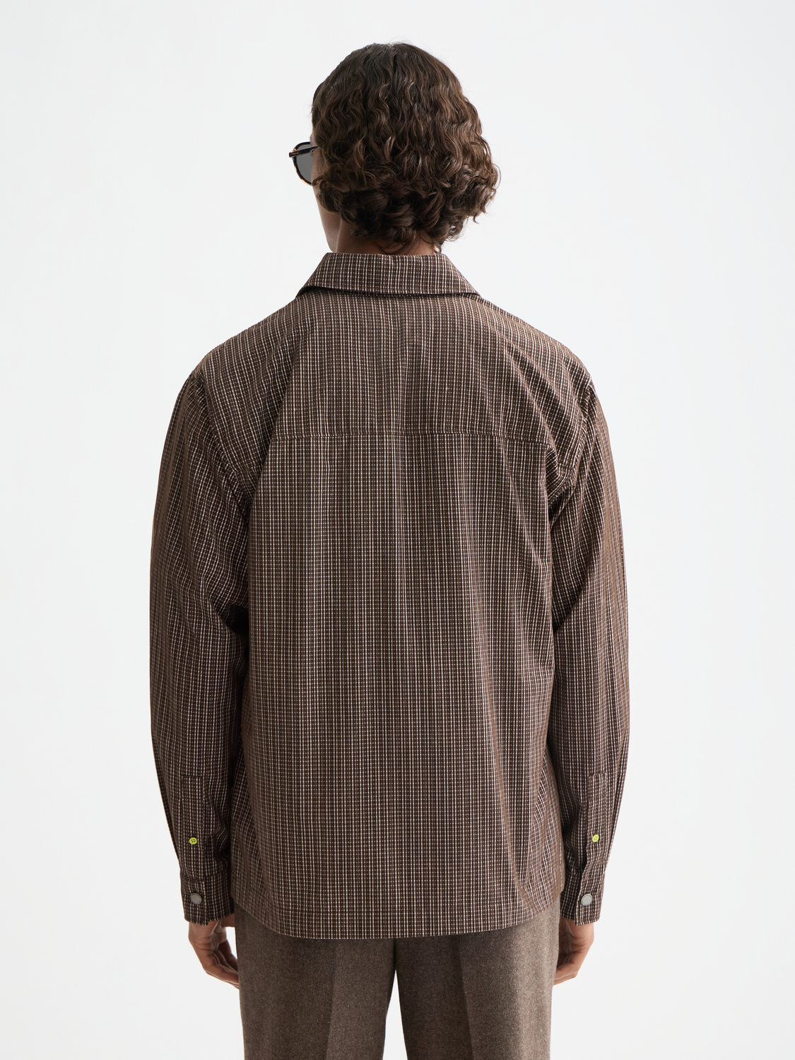 Micro-check structured shirt