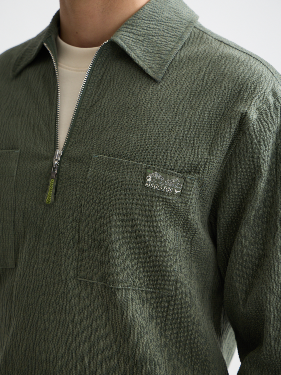 1/4 zip corduroy shirt