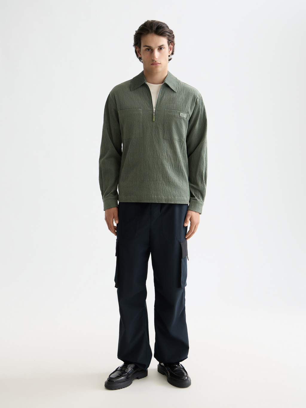 1/4 zip corduroy shirt