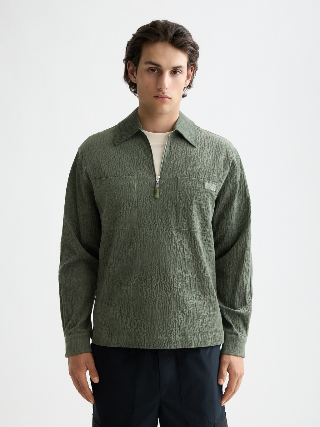 Corduroy zip shirt