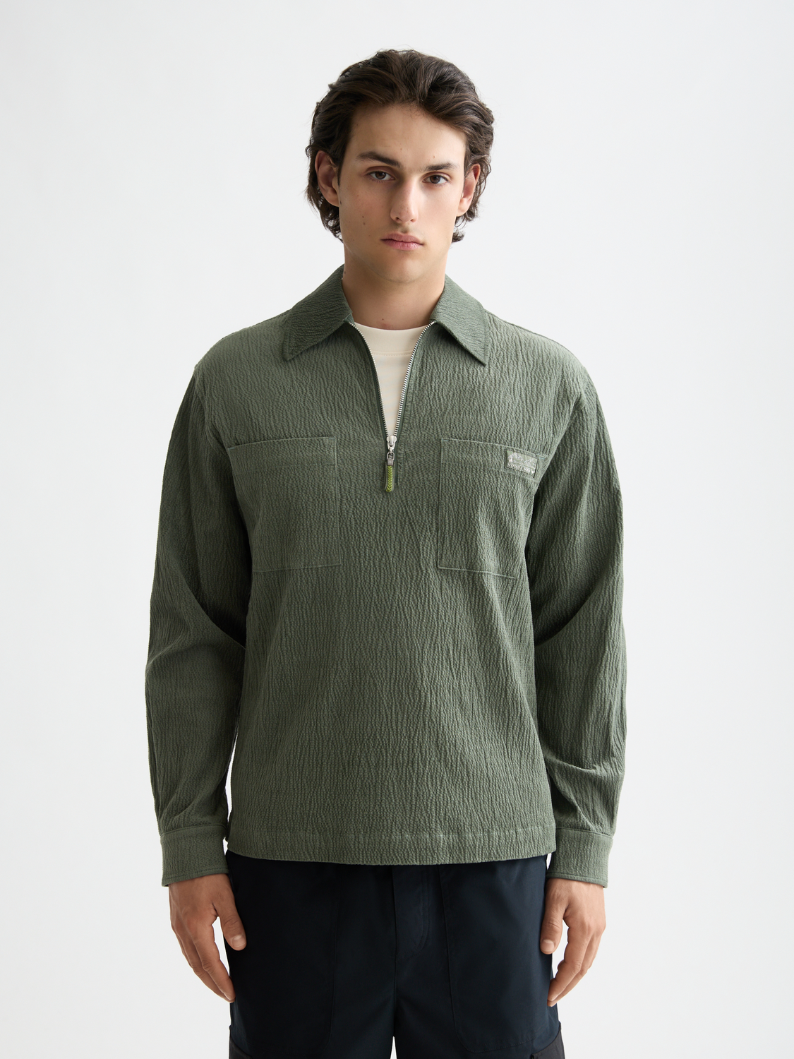 1/4 zip corduroy shirt