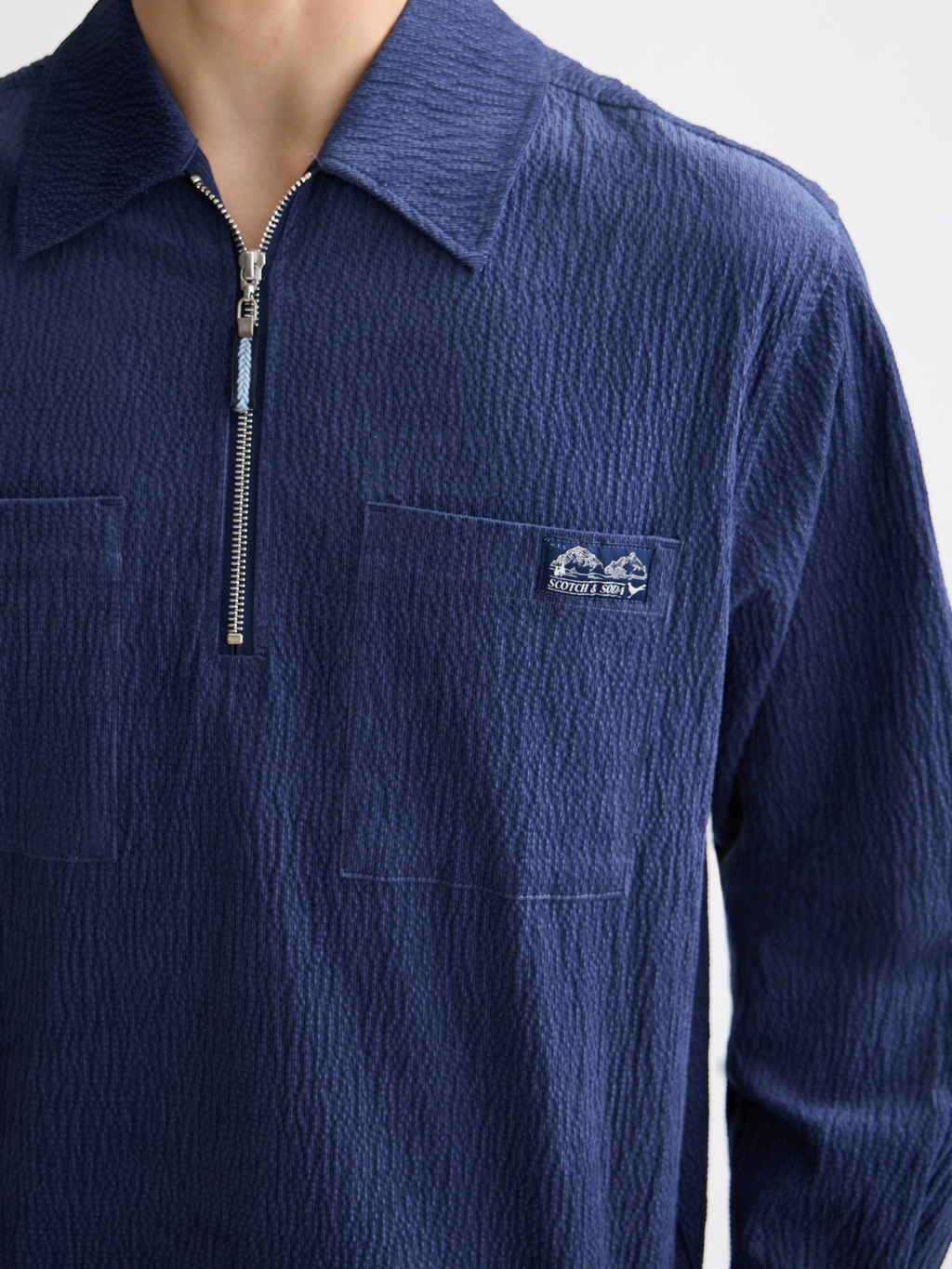 Zip corduroy shirt