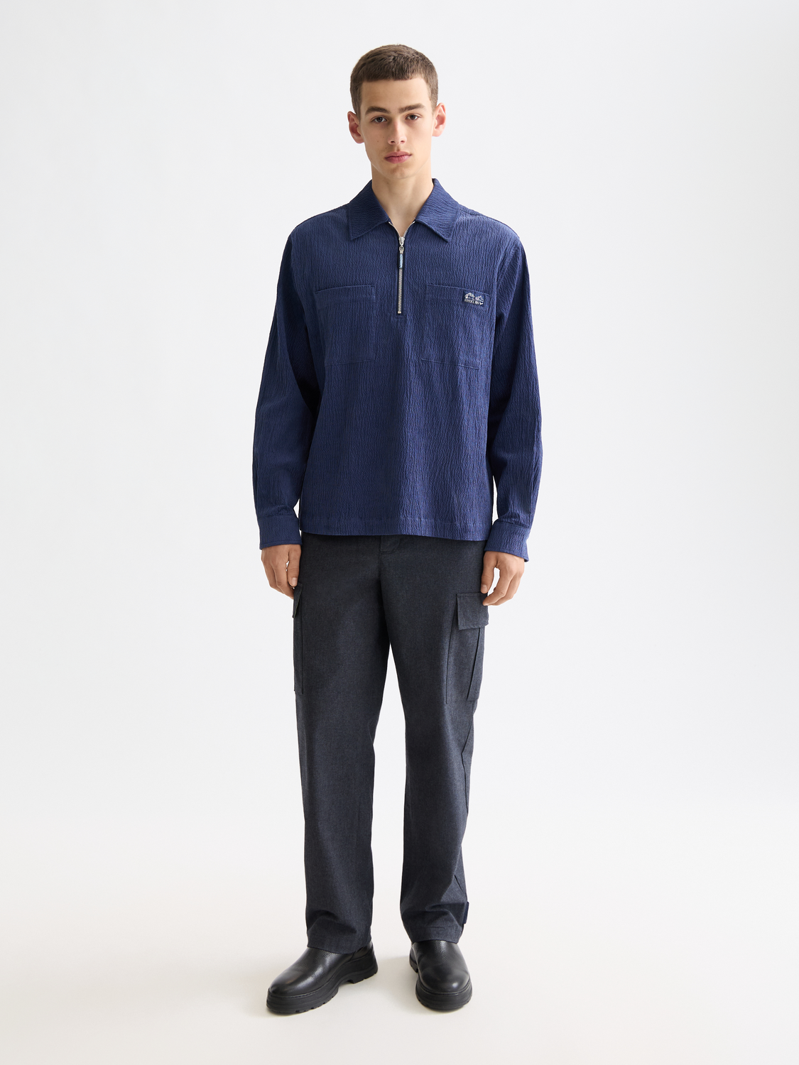 Zip corduroy shirt