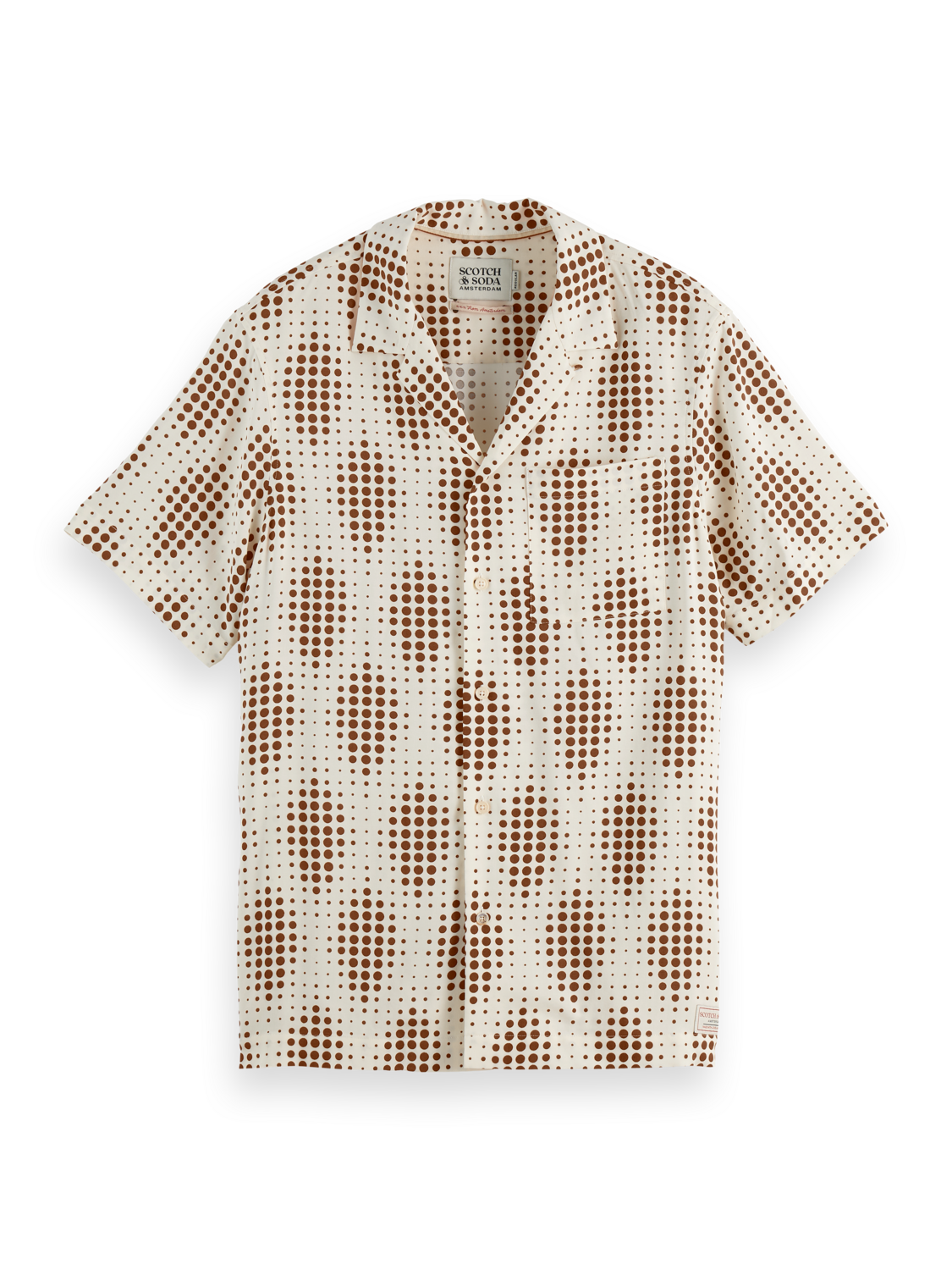 Printed short sleeve viscose shirt