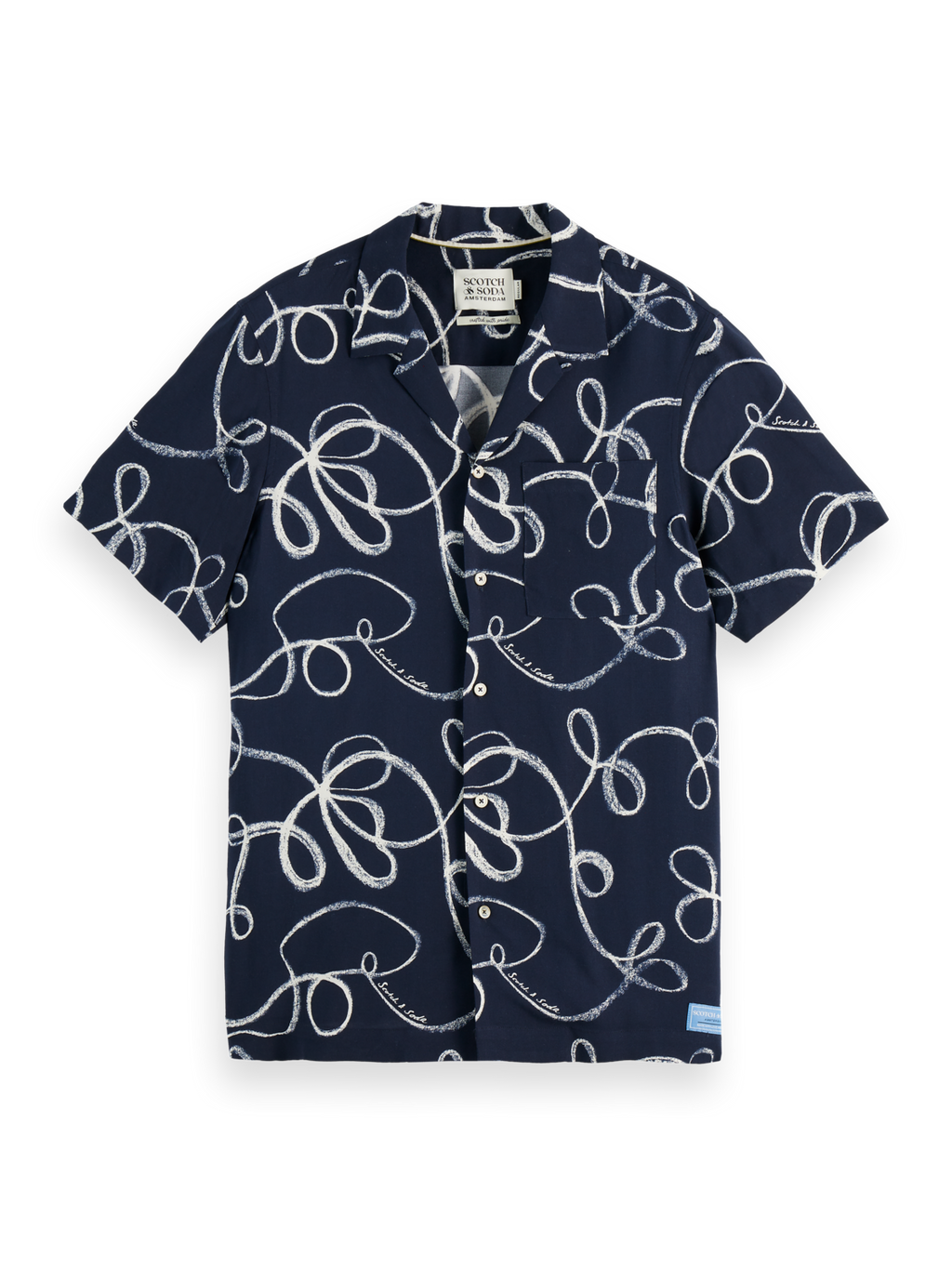 Printed short sleeve viscose shirt