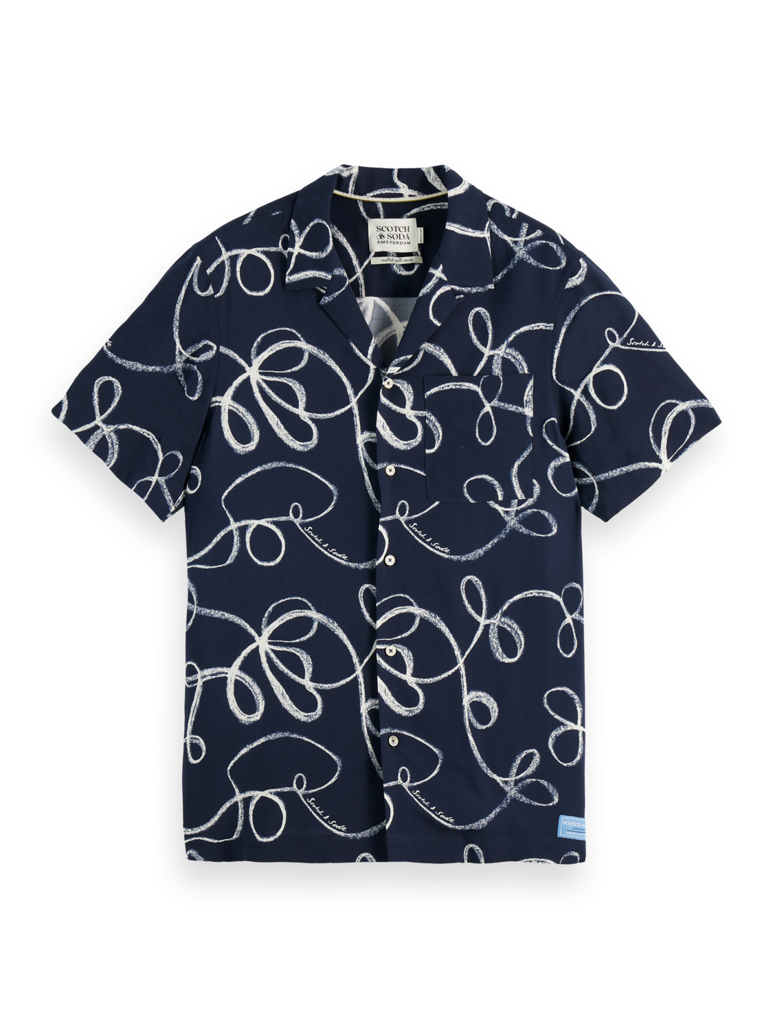 Printed short sleeve viscose shirt
