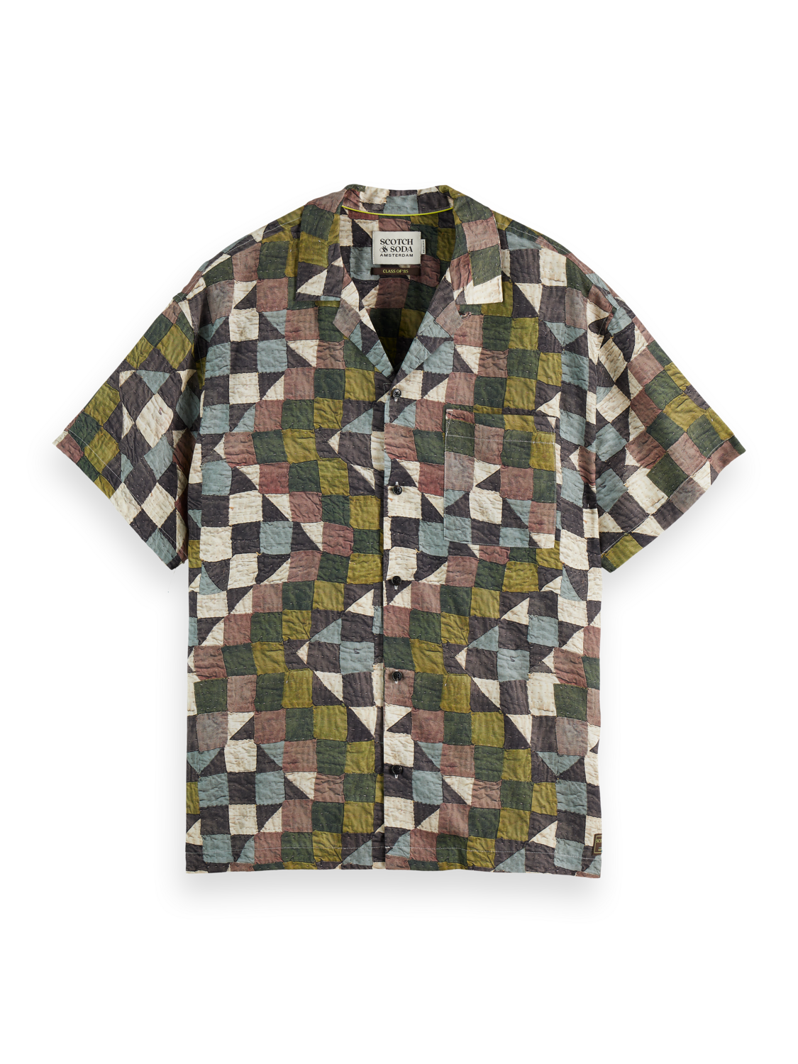Printed short sleeve tencel shirt