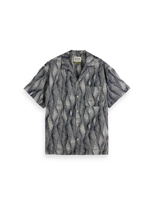Printed short-sleeved tencel shirt