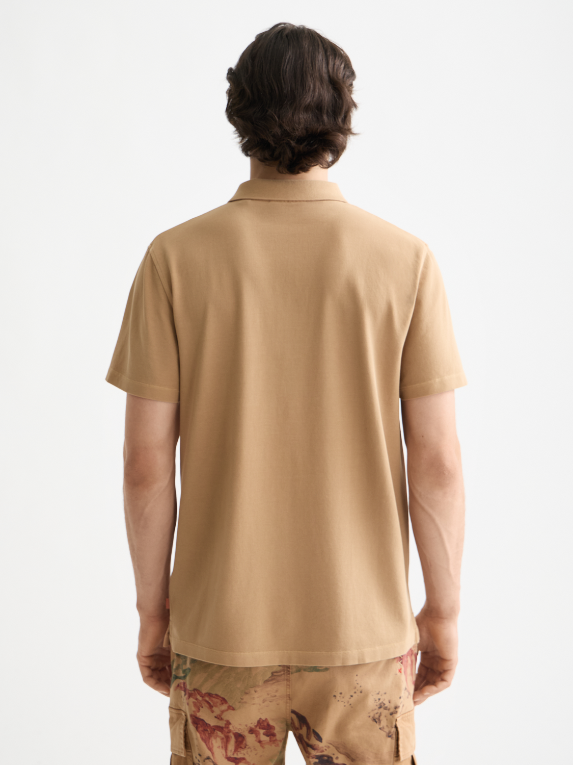 Garment-dyed pique relaxed polo