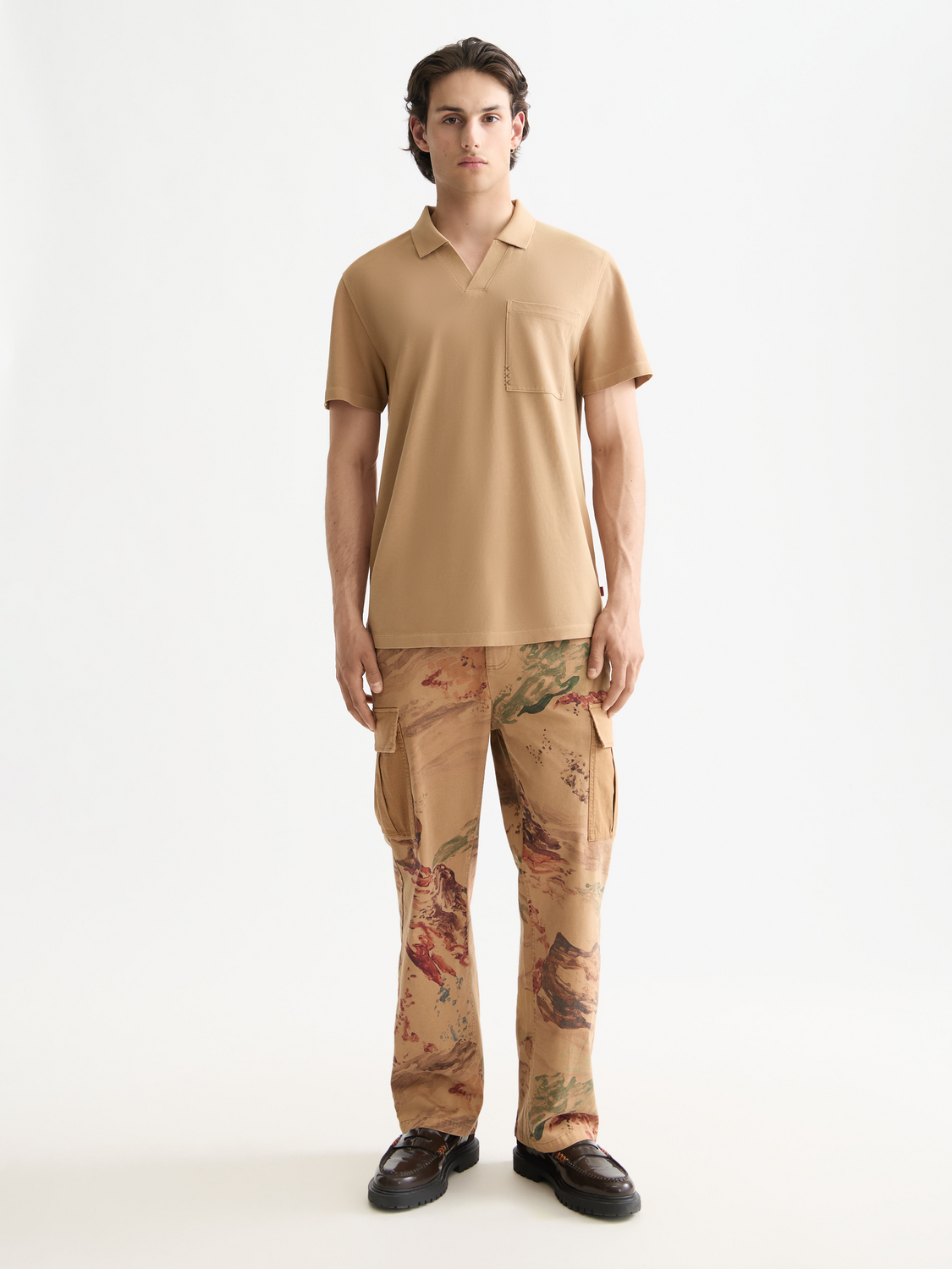 Garment-dyed pique relaxed polo