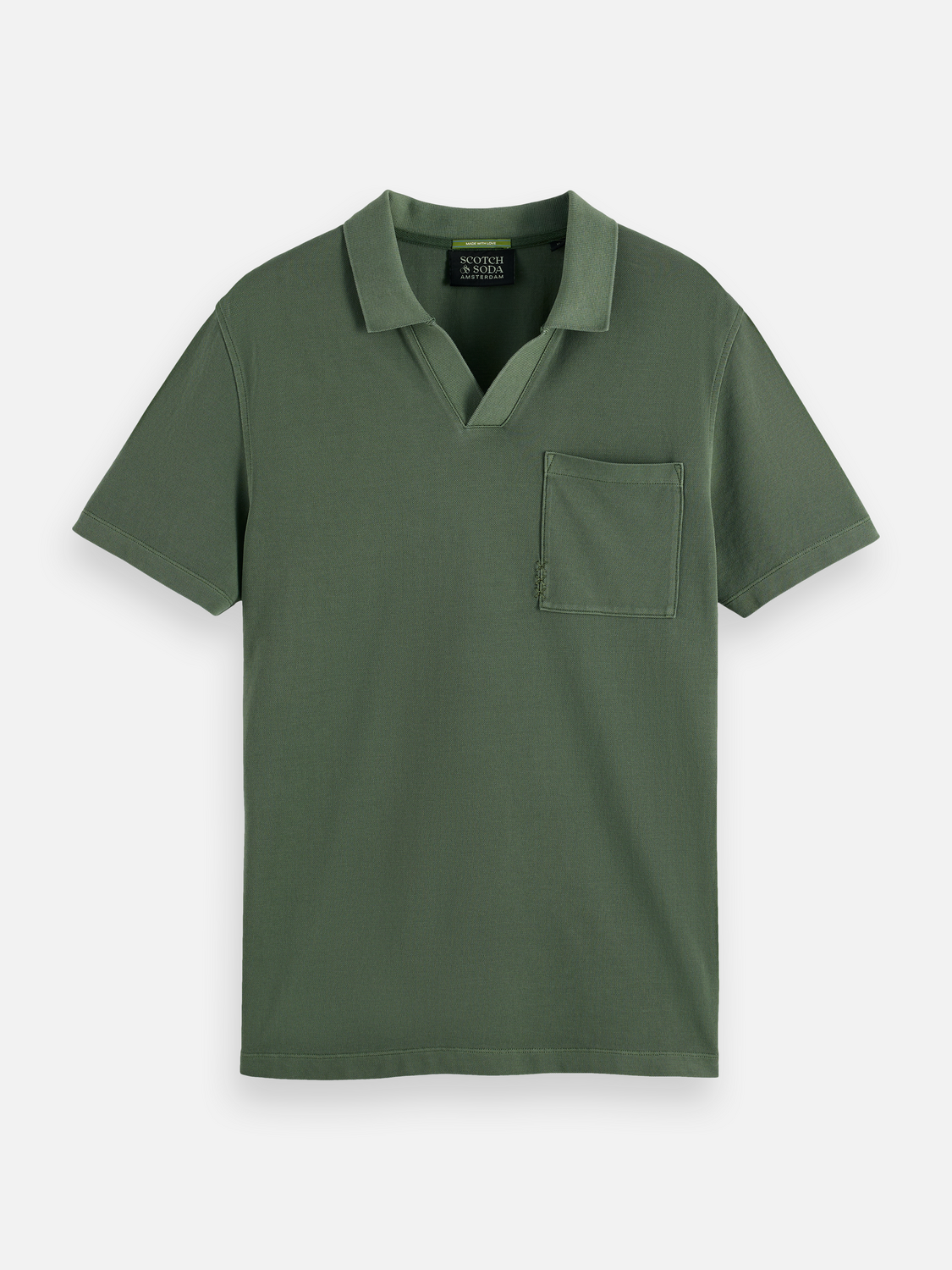 Garment-dyed pique relaxed polo