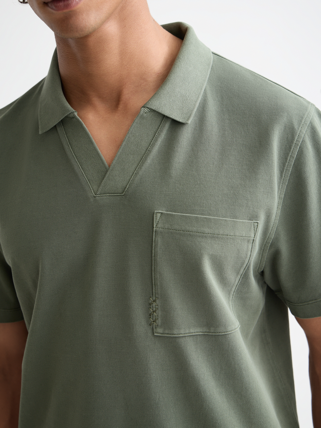 Garment-dyed pique relaxed polo