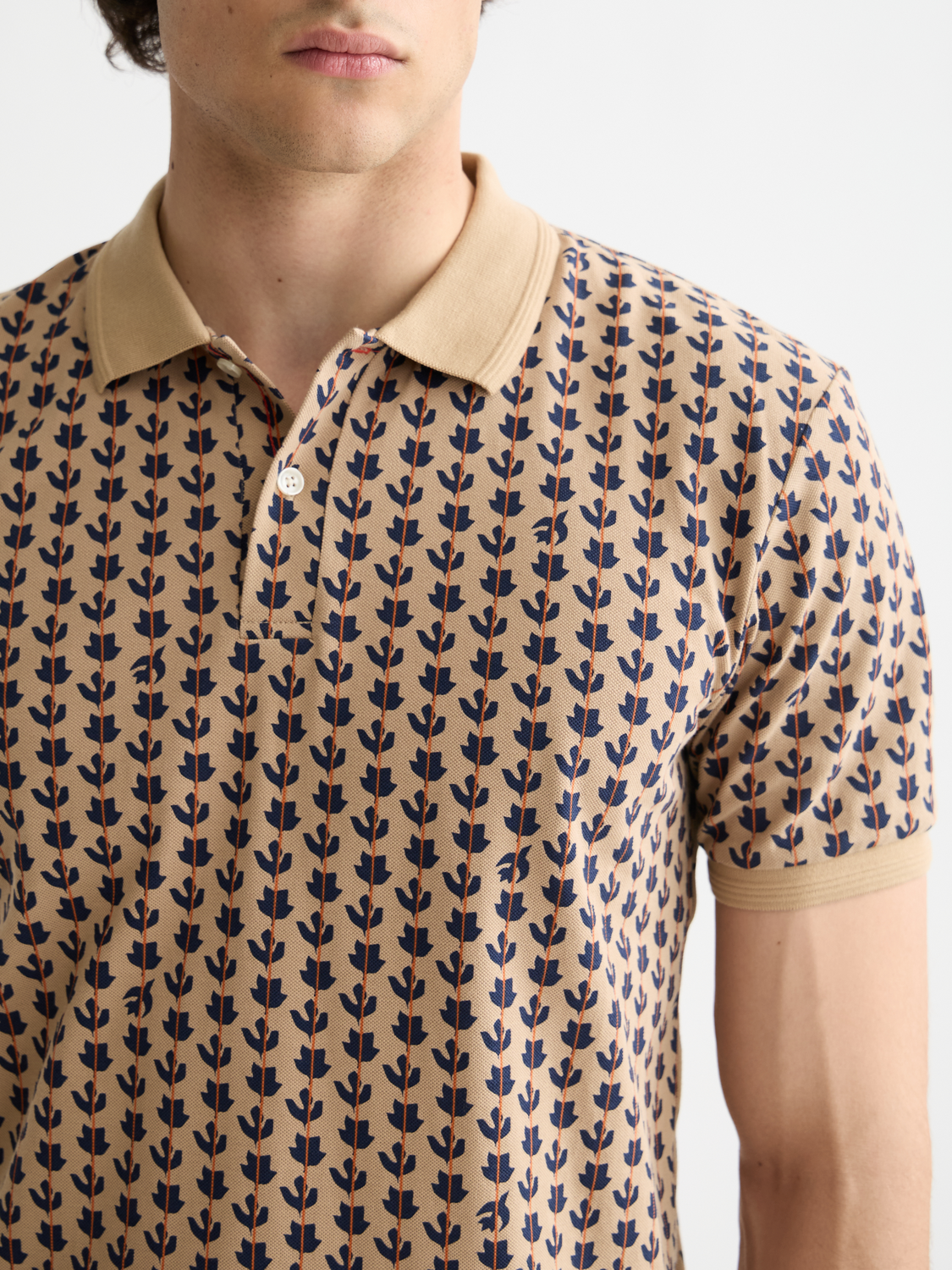 print jersey regular polo