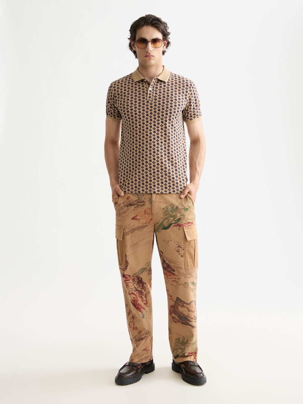 print jersey regular polo