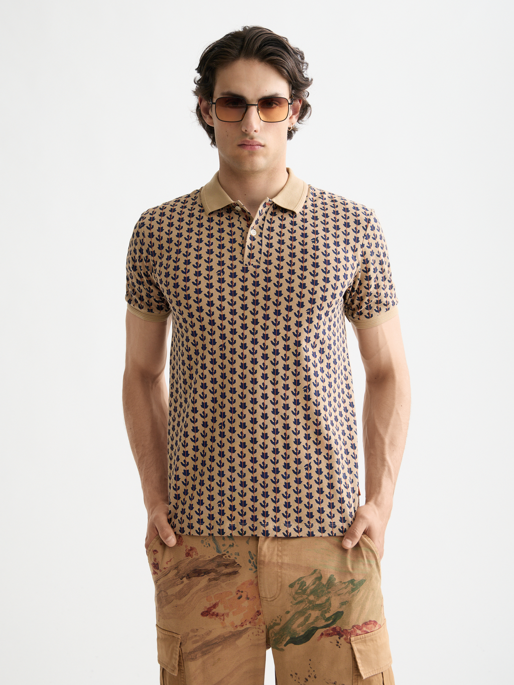 print jersey regular polo