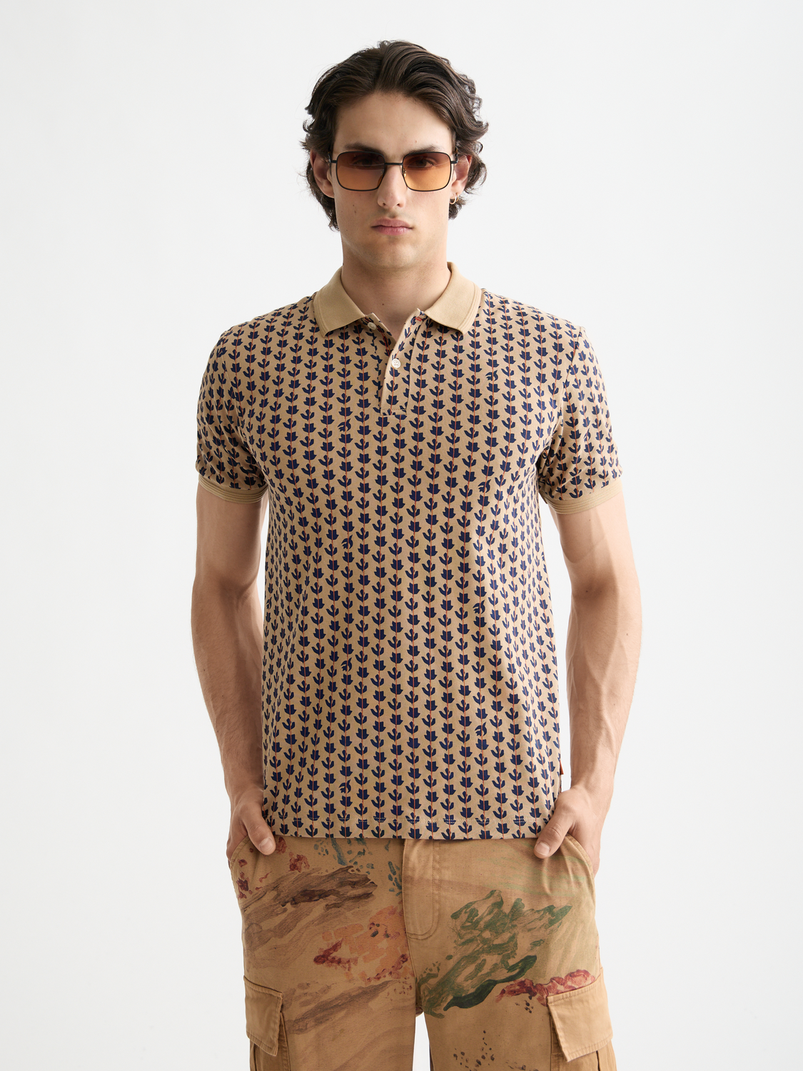 print jersey regular polo