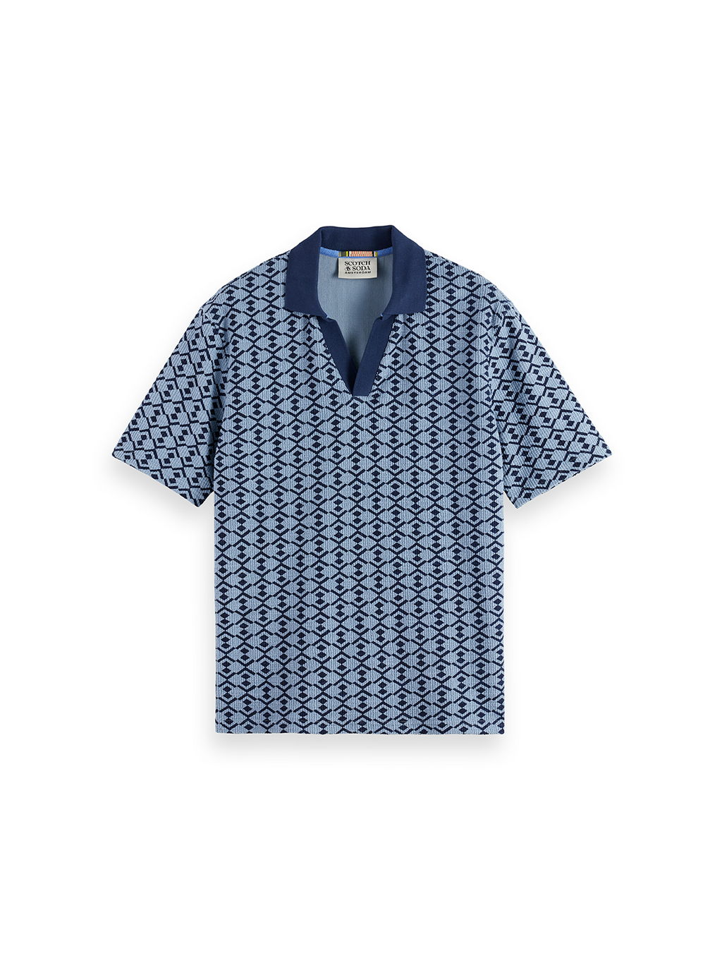 Towelling printed relaxed polo