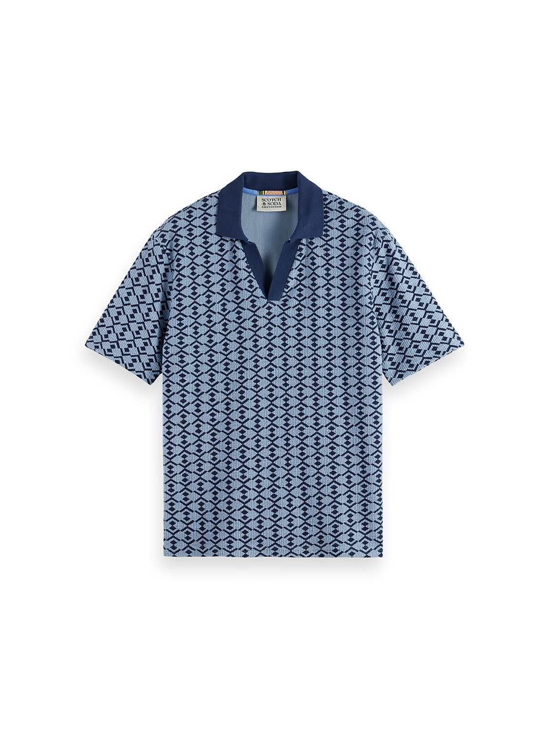 Towelling printed relaxed polo
