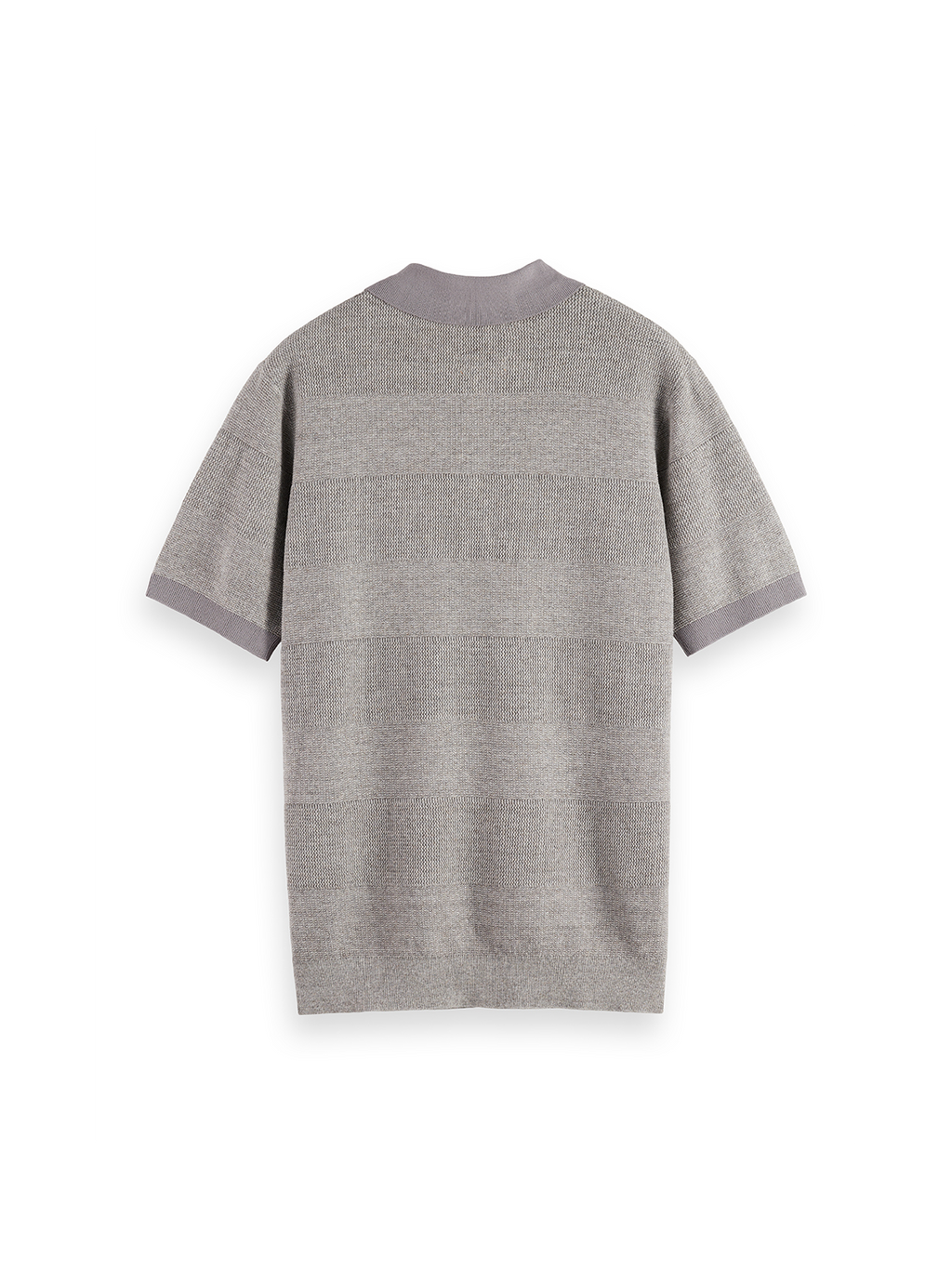 Knitted tonal striped regular polo