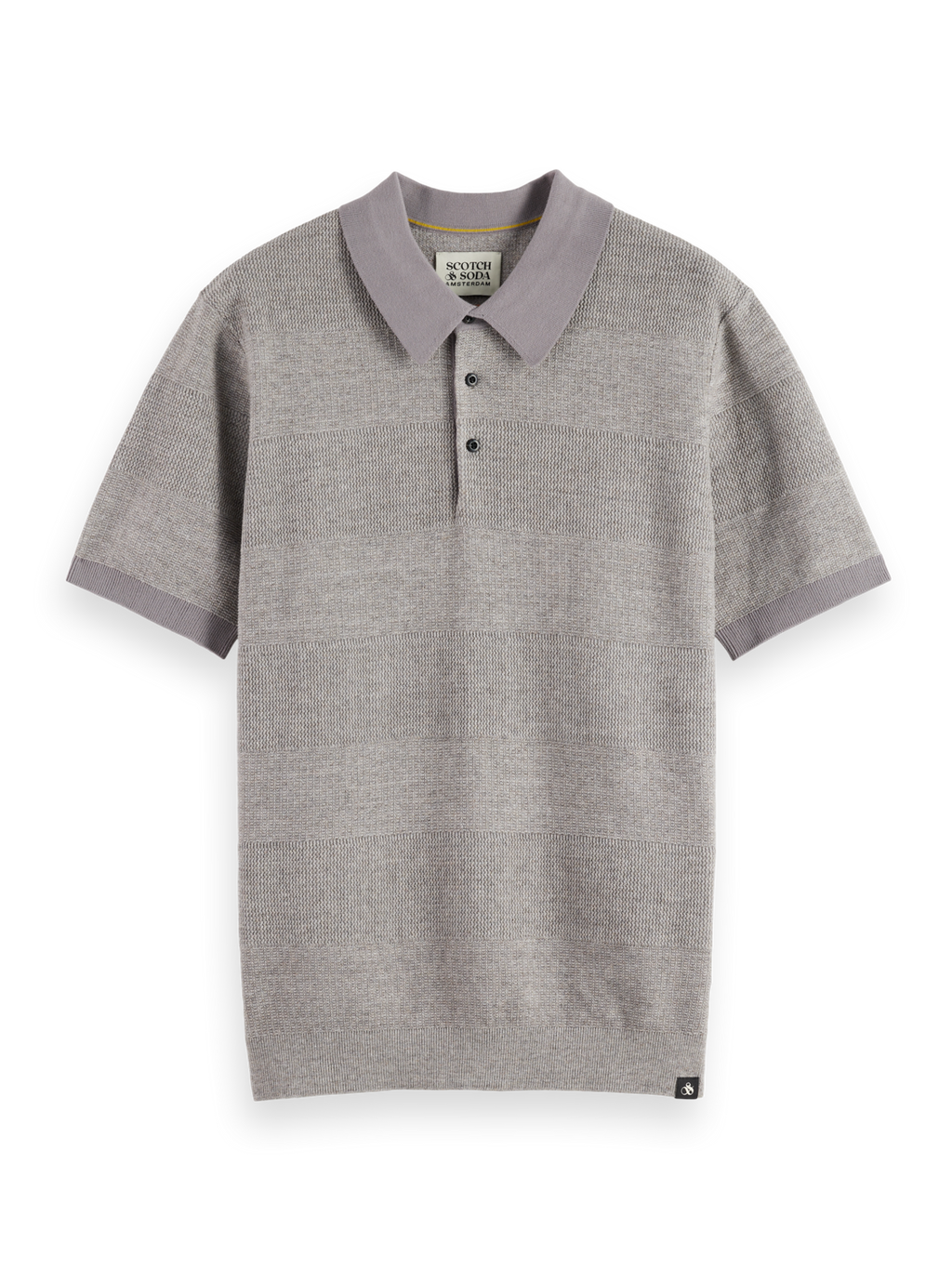 Knitted tonal striped regular polo