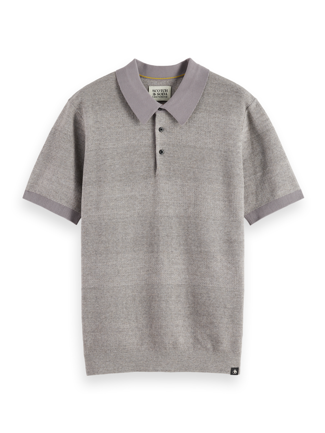 Knitted tonal striped regular polo