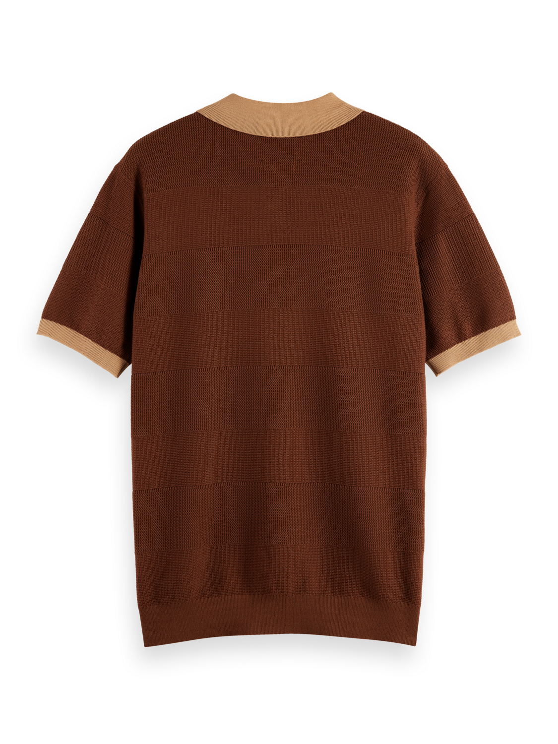 Knitted tonal striped regular polo
