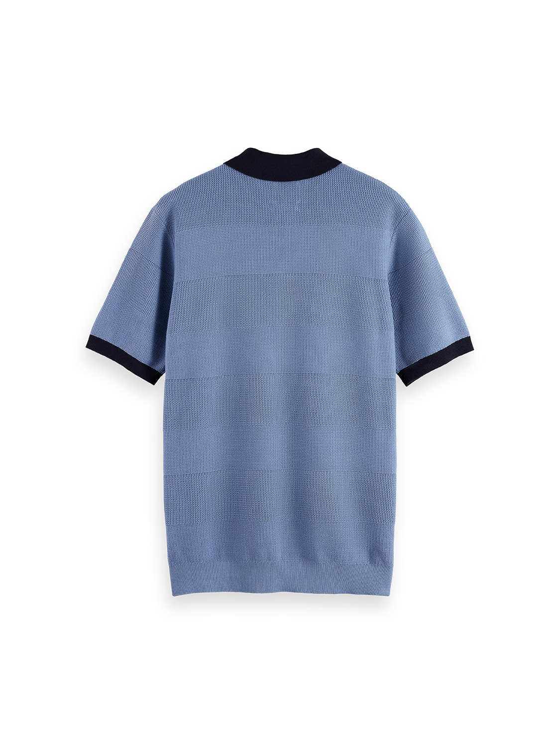 Knitted tonal striped regular polo