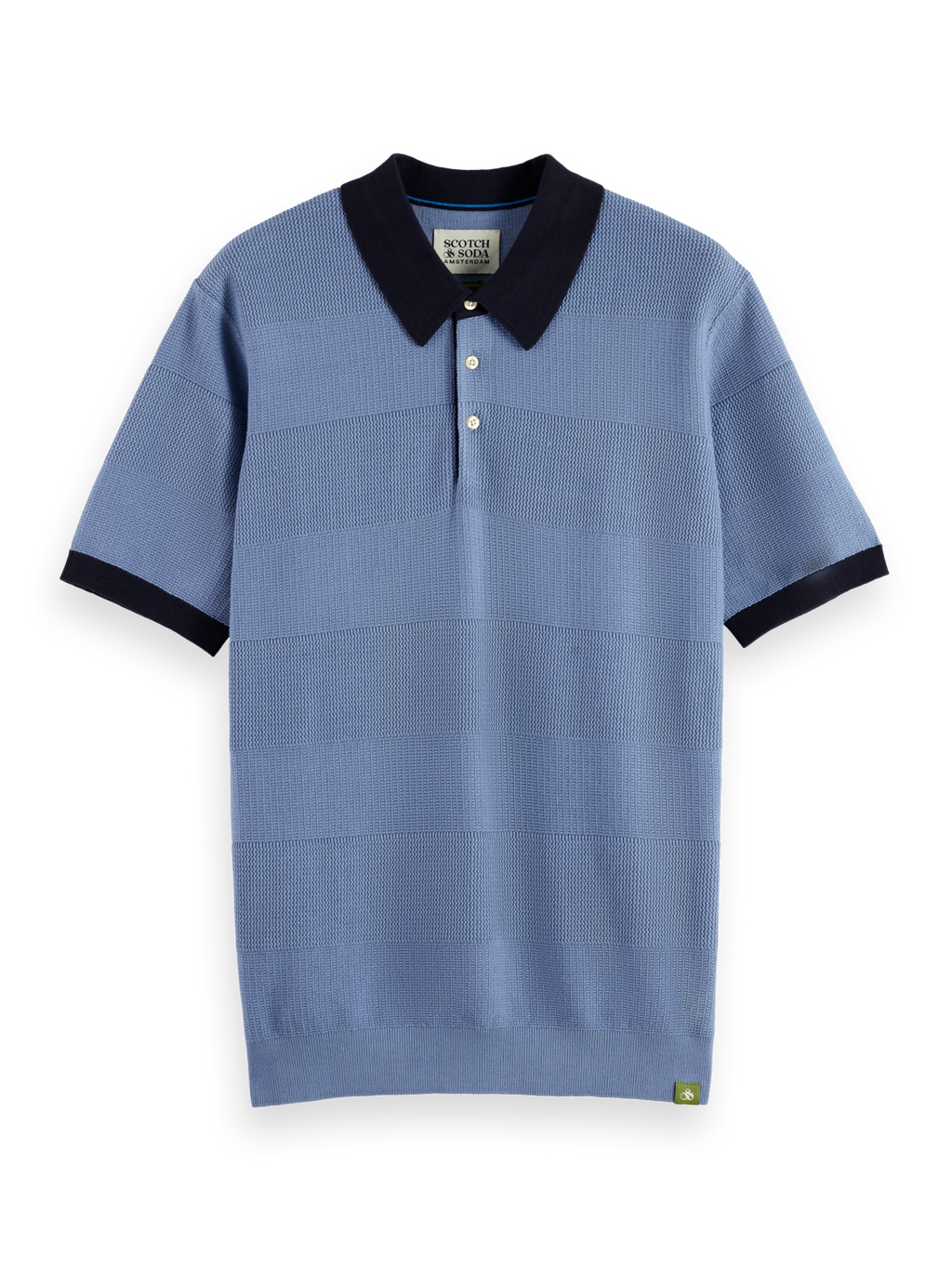 Knitted tonal striped regular polo