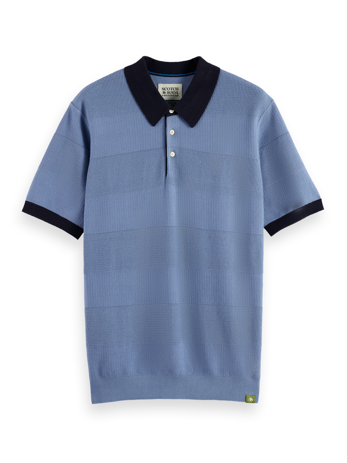 Knitted tonal striped regular polo