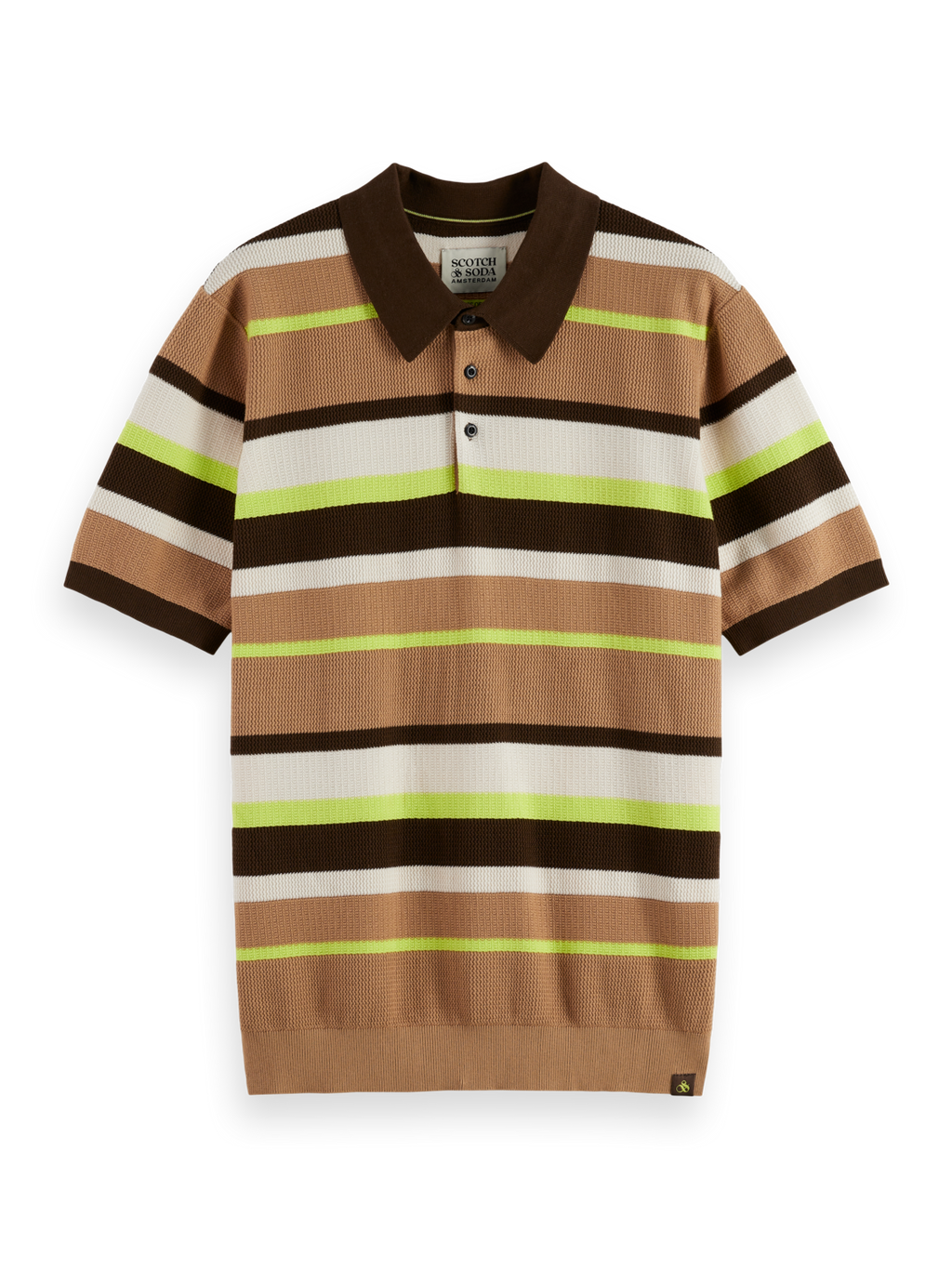 Knitted striped regular polo
