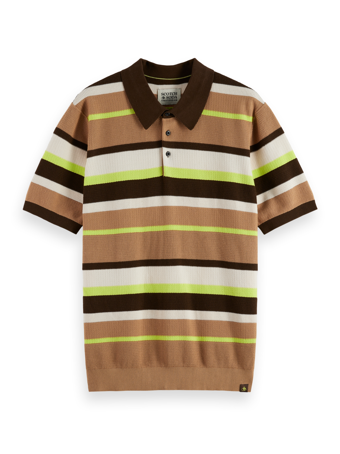 Knitted striped regular polo