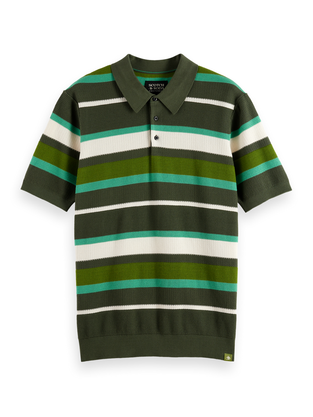 Knitted striped regular polo