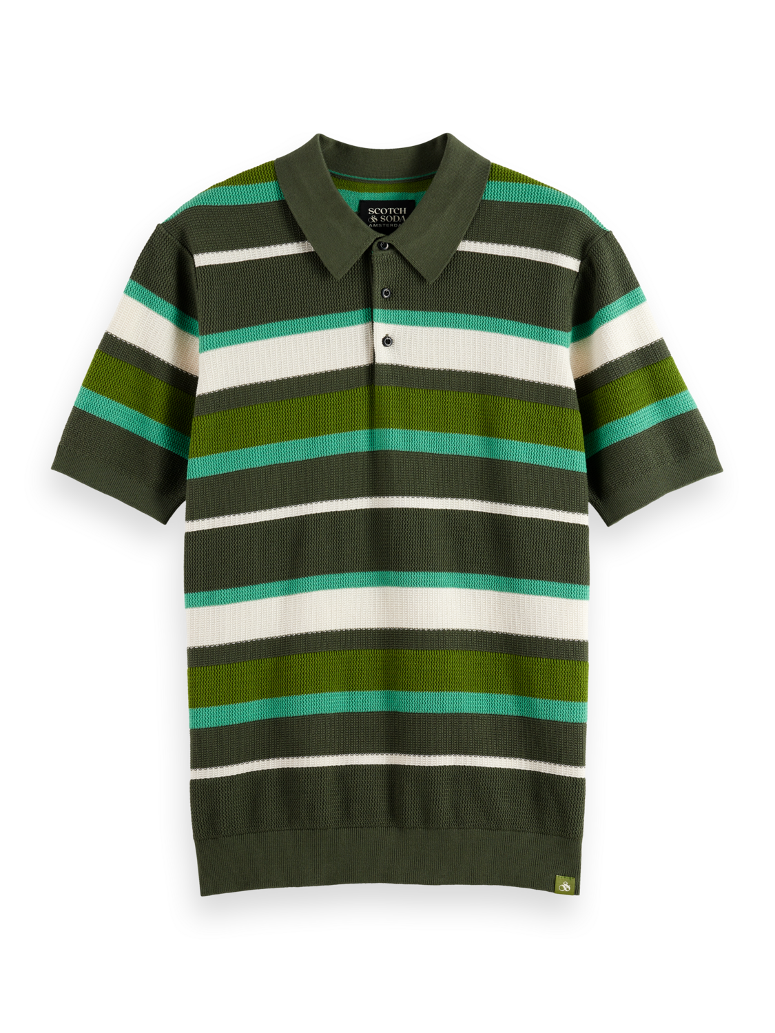 Knitted striped regular polo