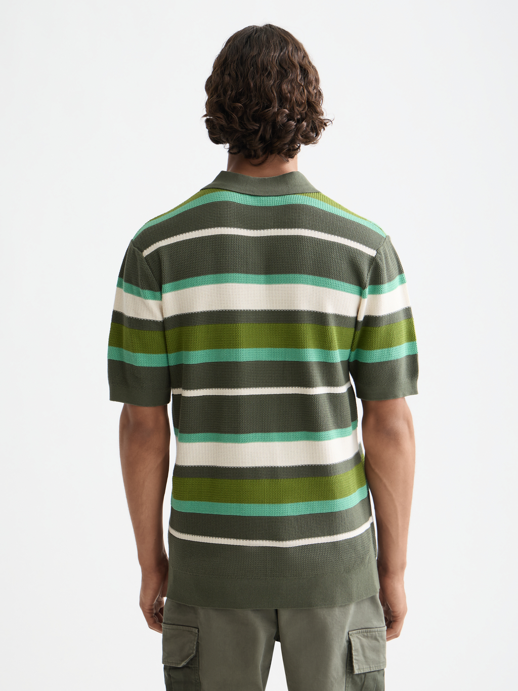Knitted striped regular polo