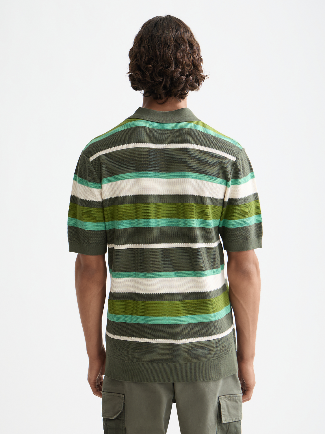 Knitted striped regular polo
