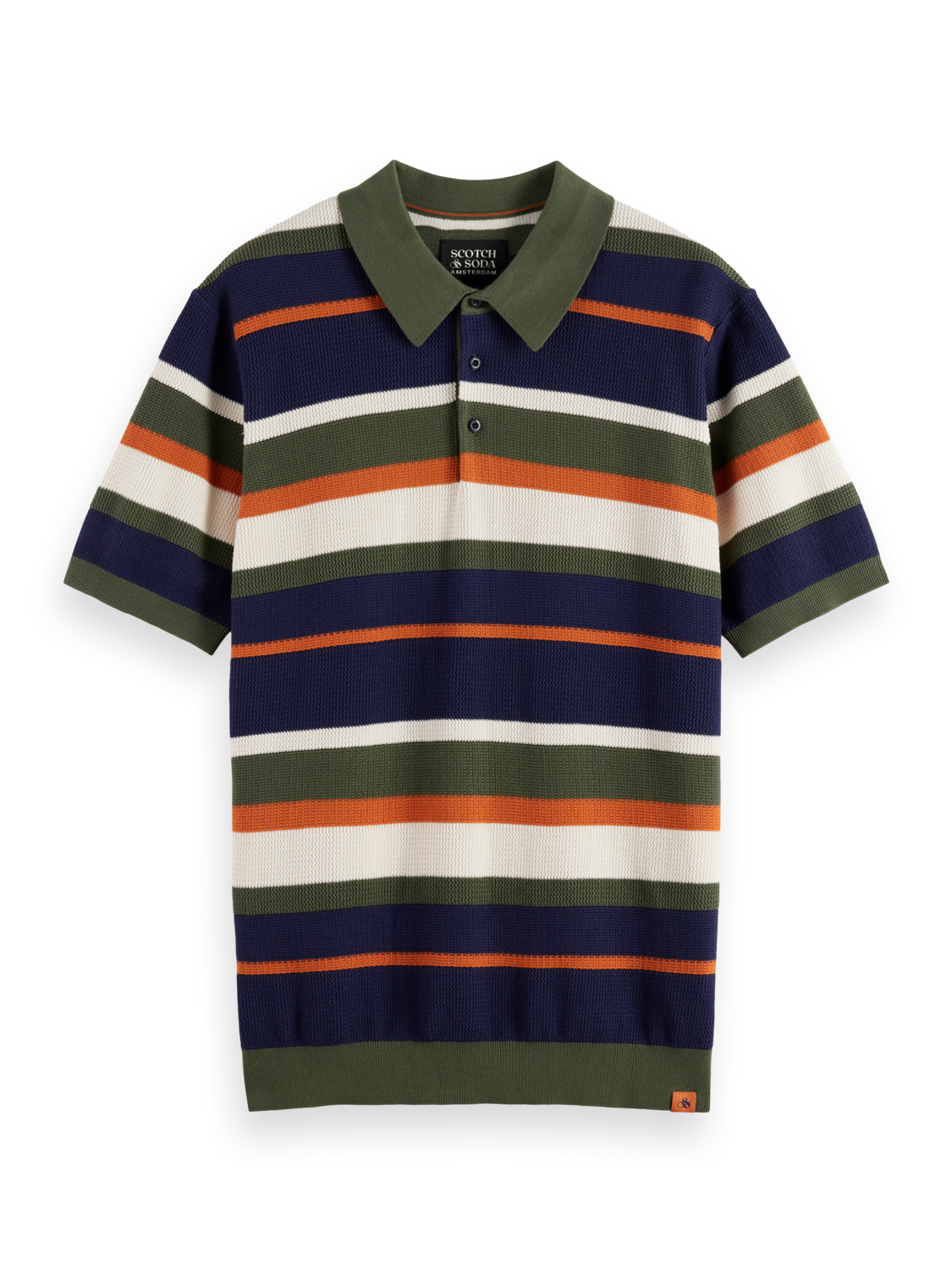 Knitted striped regular polo