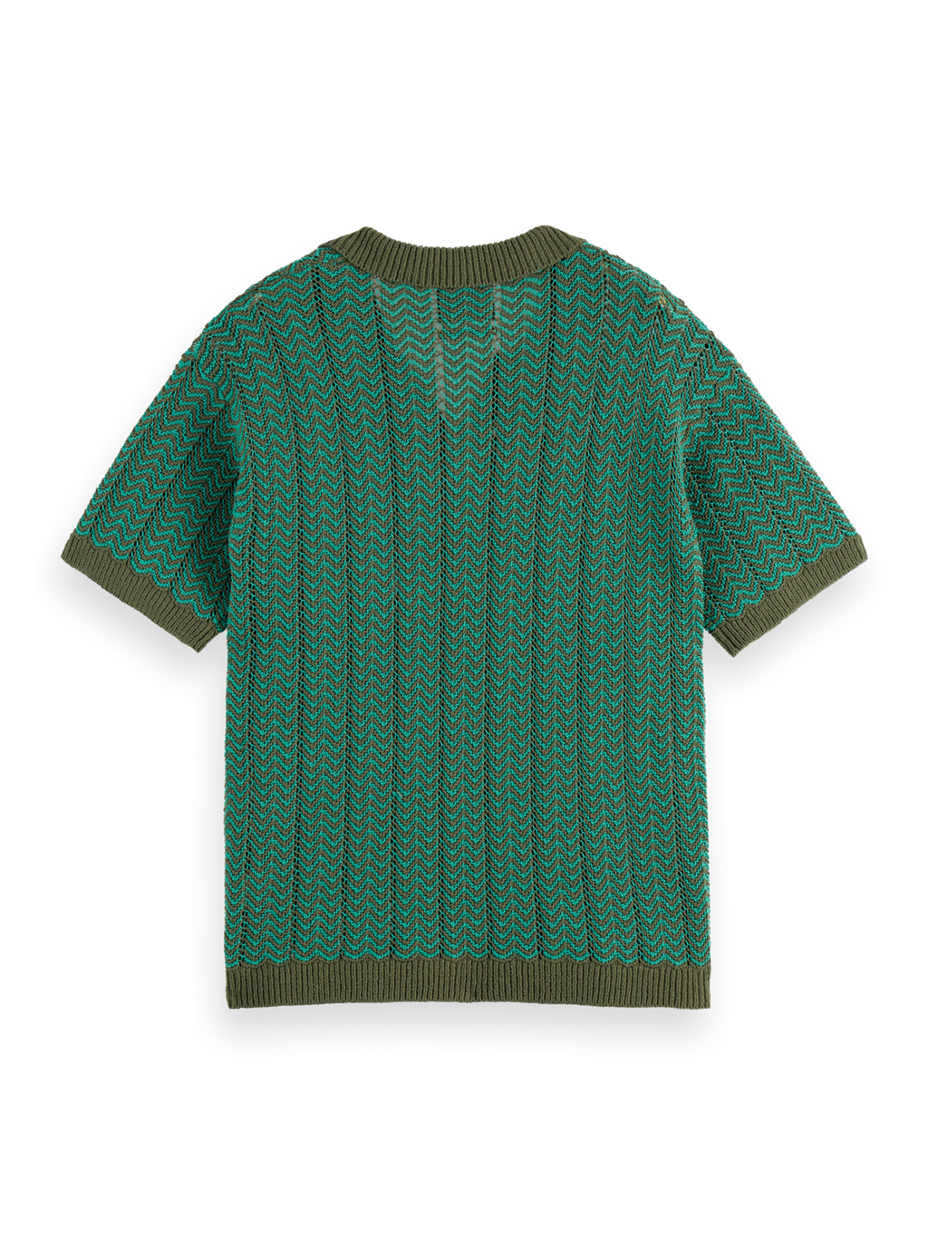 knitted v-neck polo