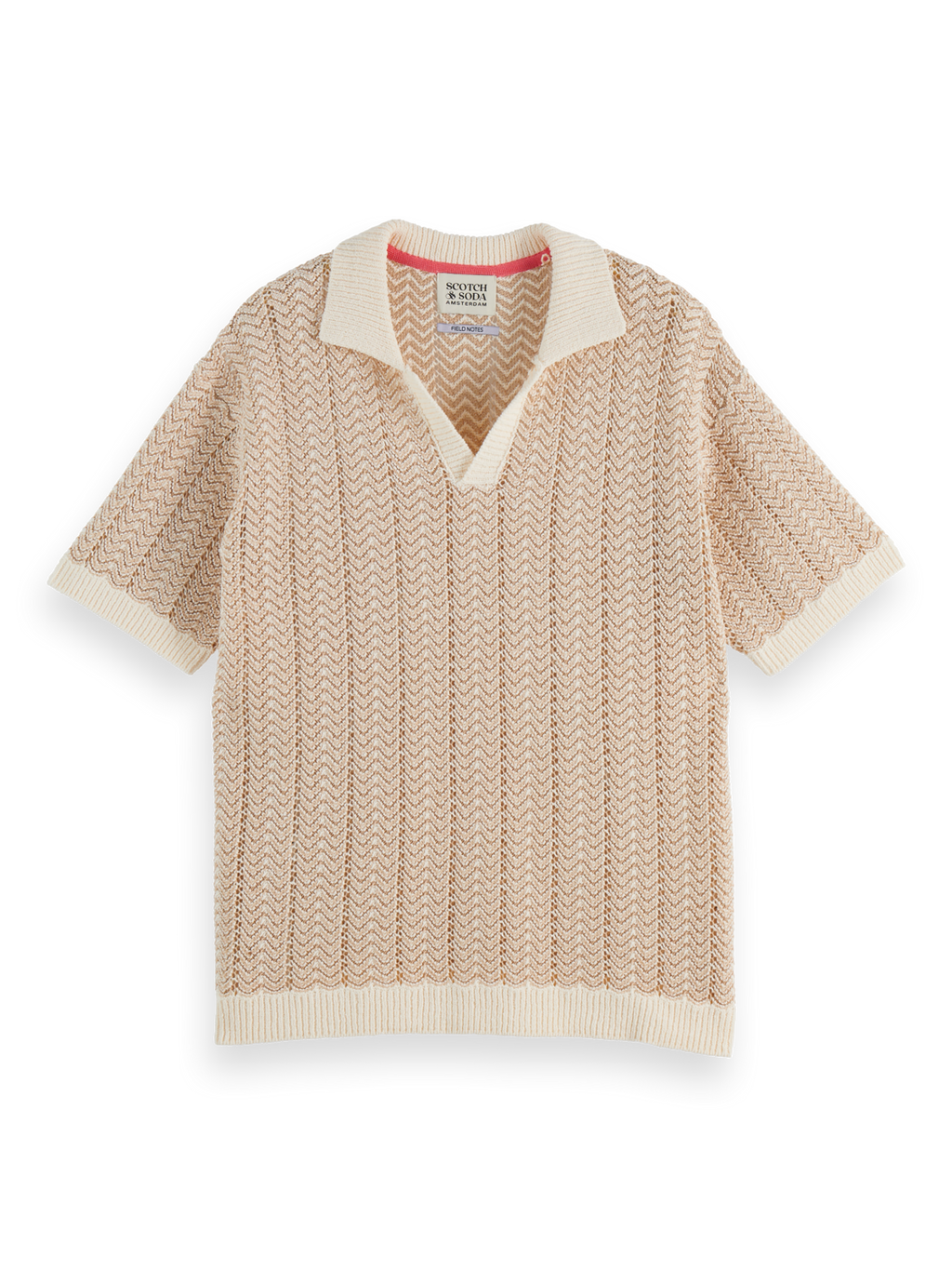 knitted v-neck polo