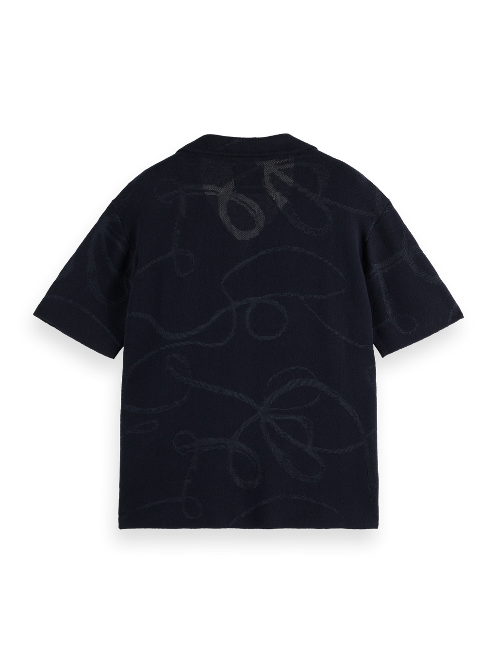 Jacquard knitted short sleeve shirt